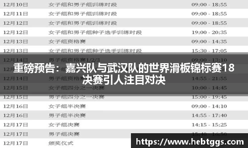 重磅预告：嘉兴队与武汉队的世界滑板锦标赛18决赛引人注目对决